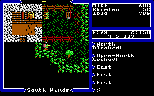 Ultima V: Warriors of Destiny IBM PC/Compatibles Screenshot: That door is locked, I'll need to move on...