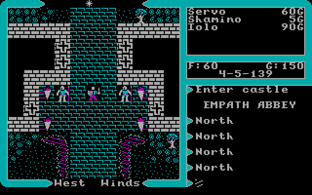 Ultima V: Warriors of Destiny IBM PC/Compatibles Screenshot: Entering a town.