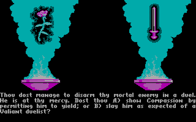 Ultima V: Warriors of Destiny IBM PC/Compatibles Screenshot: Answer some questions to determine character stats.