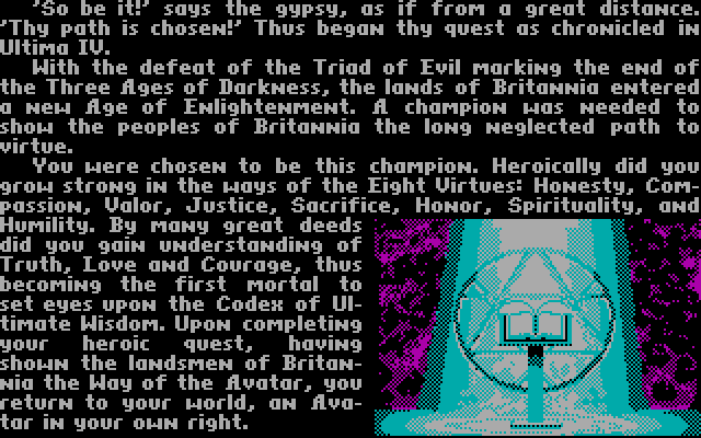 Ultima V: Warriors of Destiny IBM PC/Compatibles Screenshot: My character has been created!