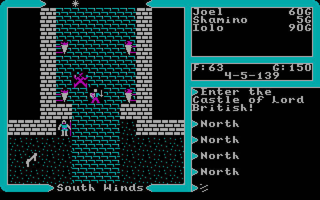 Ultima V: Warriors of Destiny IBM PC/Compatibles Screenshot: Entering the castle...