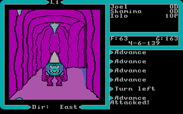 Ultima V: Warriors of Destiny IBM PC/Compatibles Screenshot: A creature attacks!