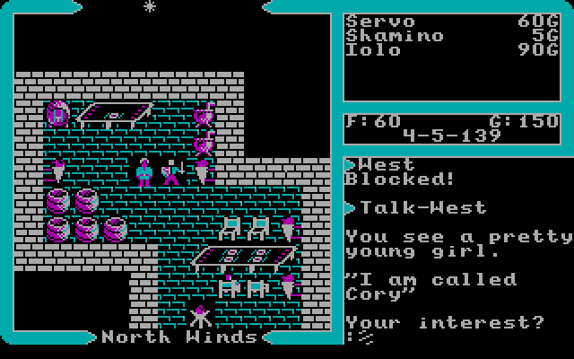 Ultima V: Warriors of Destiny IBM PC/Compatibles Screenshot: Talking to a character.