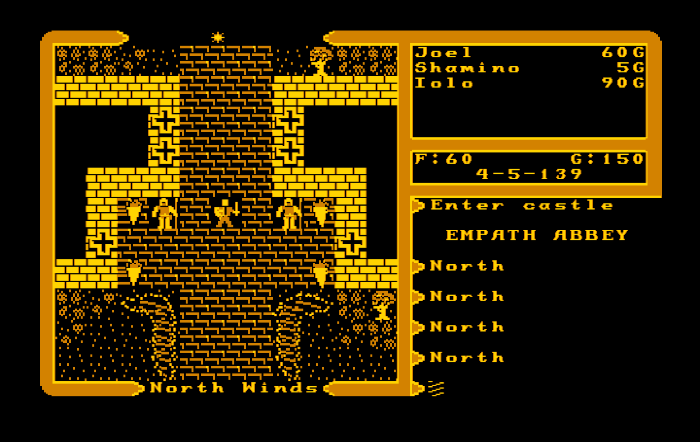 Ultima V: Warriors of Destiny IBM PC/Compatibles Screenshot: Entering a town.