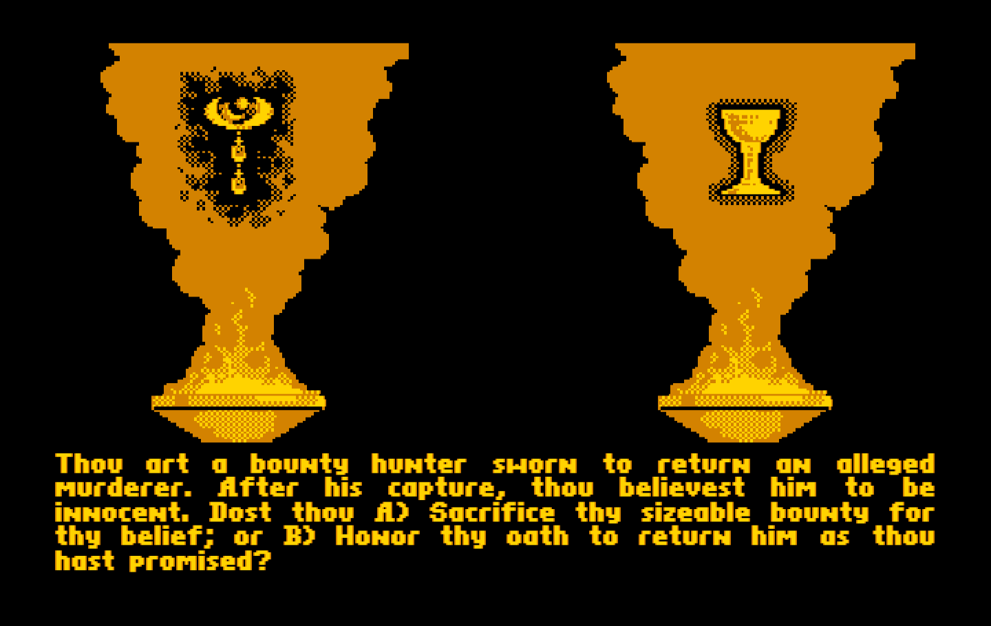 Ultima V: Warriors of Destiny IBM PC/Compatibles Screenshot: Answer some questions to determine your character stats.