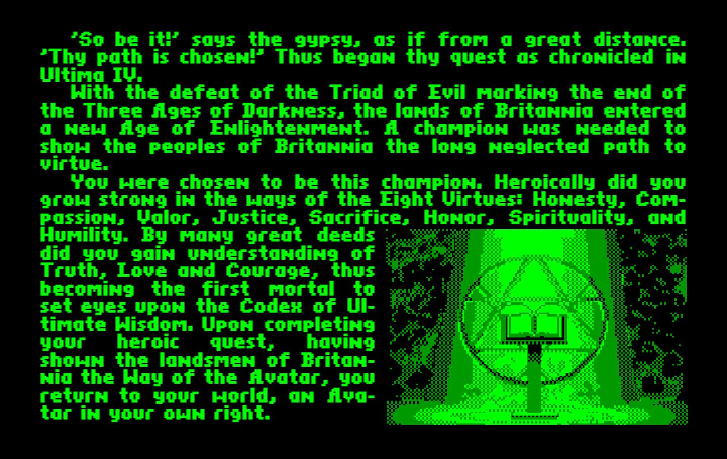 Ultima V: Warriors of Destiny IBM PC/Compatibles Screenshot: My character has been created!
