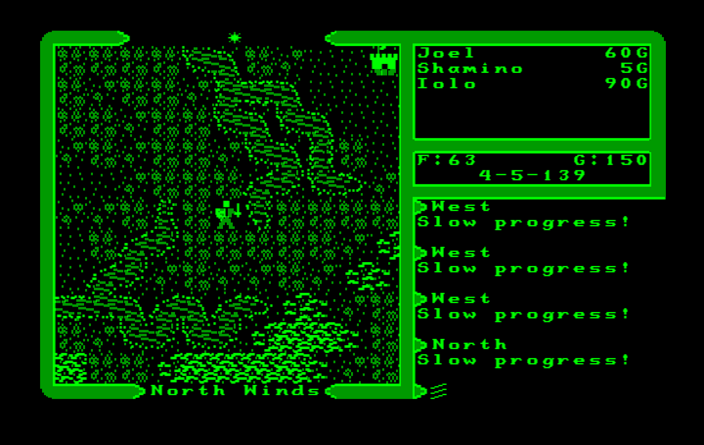 Ultima V: Warriors of Destiny IBM PC/Compatibles Screenshot: Exploring...there's a castle in the distance!