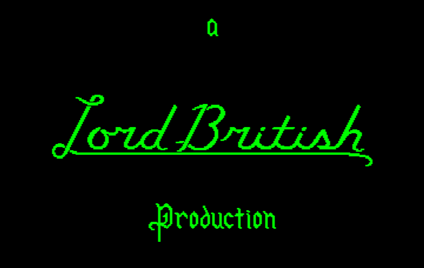 Ultima V: Warriors of Destiny IBM PC/Compatibles Screenshot: A Lord British production.