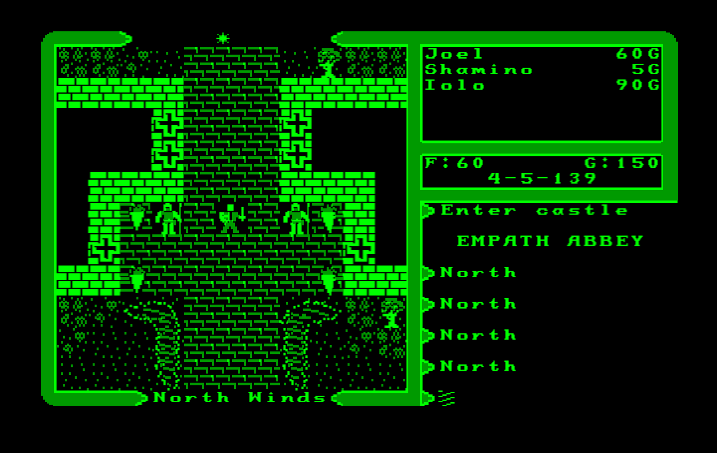 Ultima V: Warriors of Destiny IBM PC/Compatibles Screenshot: Entering a town.