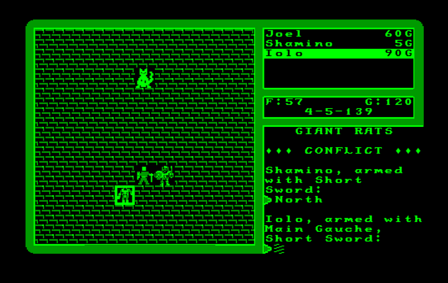 Ultima V: Warriors of Destiny IBM PC/Compatibles Screenshot: Conflict! Get ready to fight...