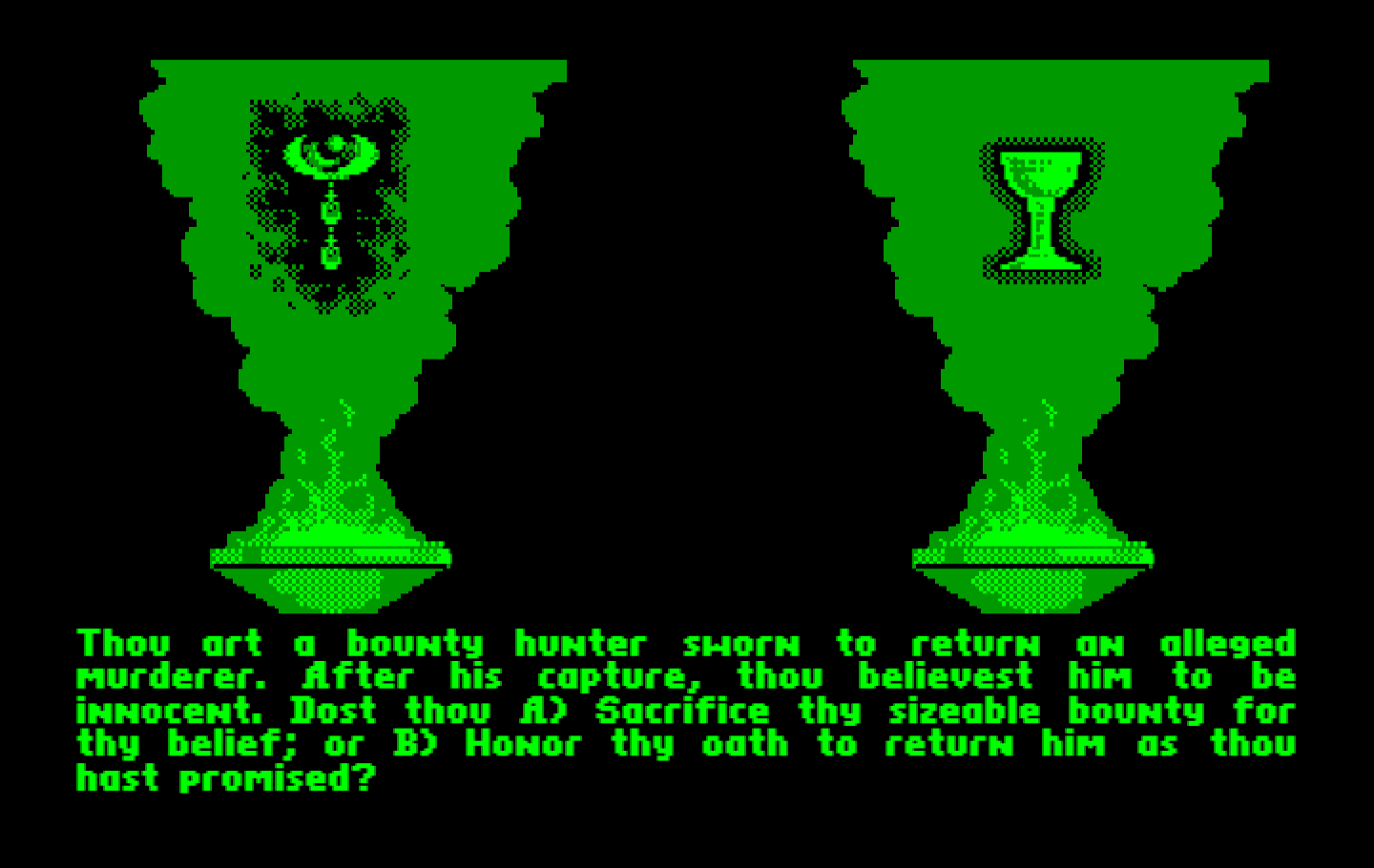 Ultima V: Warriors of Destiny IBM PC/Compatibles Screenshot: Answer some questions to determine your character stats.