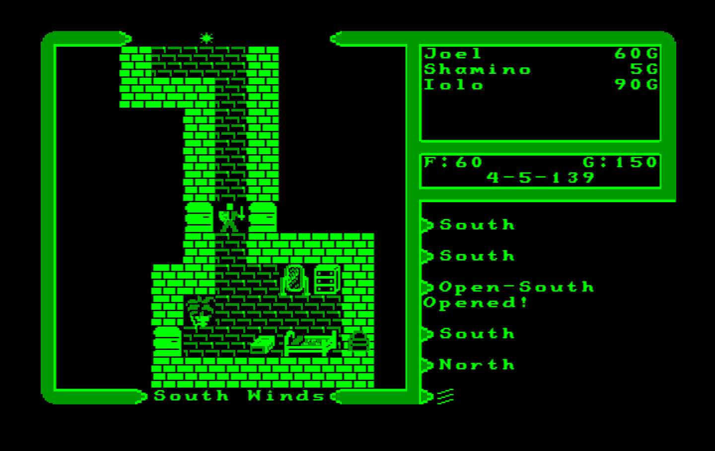 Ultima V: Warriors of Destiny IBM PC/Compatibles Screenshot: Exploring this maze-like town.