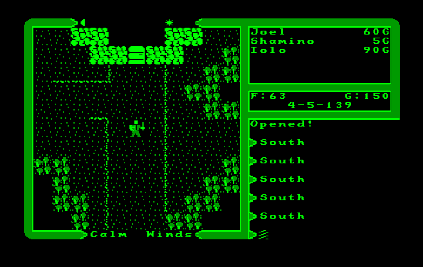 Ultima V: Warriors of Destiny IBM PC/Compatibles Screenshot: Setting out on my journey...