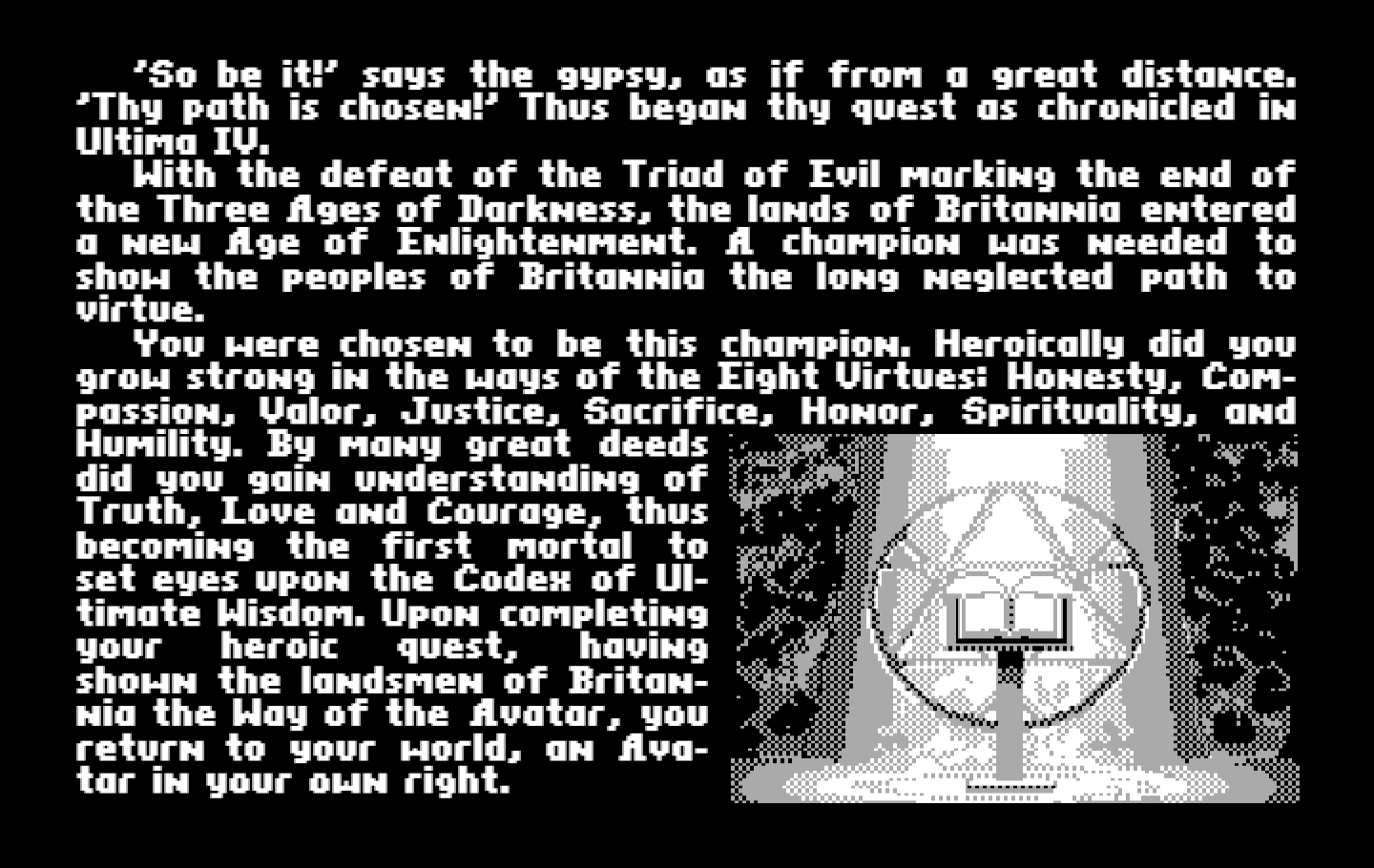 Ultima V: Warriors of Destiny IBM PC/Compatibles Screenshot: My character has been created!