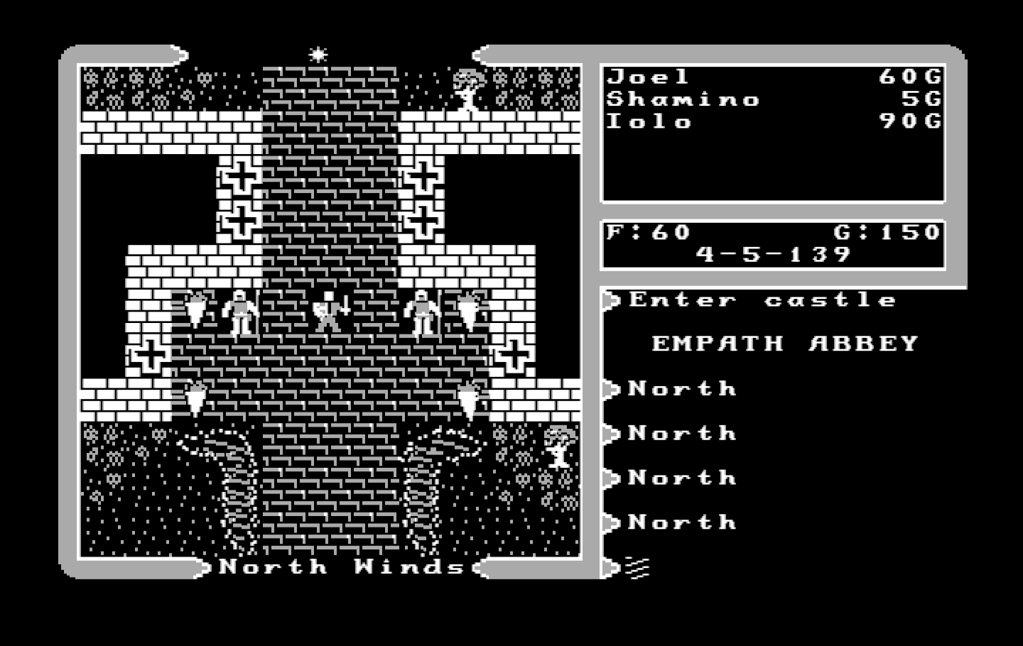 Ultima V: Warriors of Destiny IBM PC/Compatibles Screenshot: Entering a town.