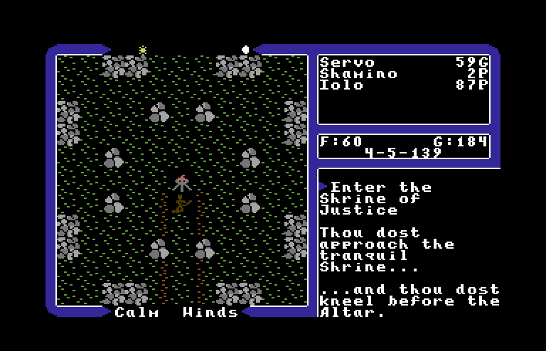 Ultima V: Warriors of Destiny Commodore 64 Screenshot: Enter the shrine of justice.