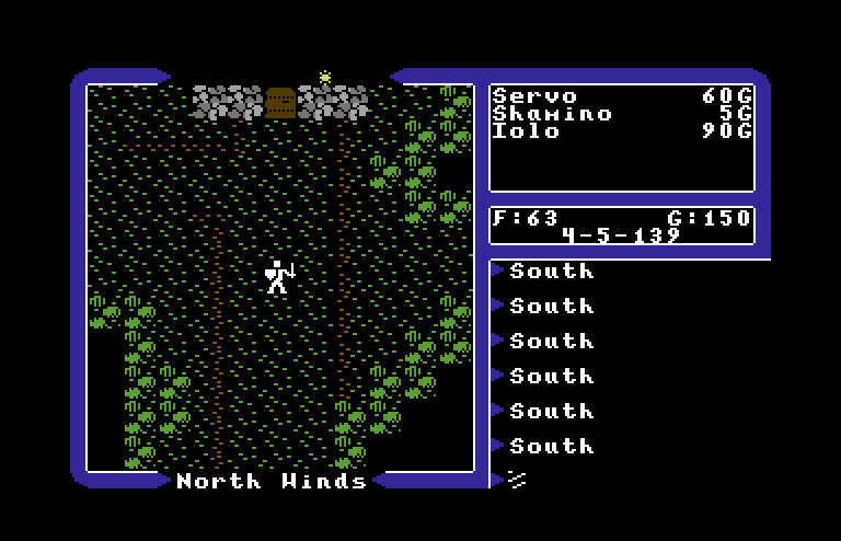 Ultima V: Warriors of Destiny Commodore 64 Screenshot: Setting out on my adventure...