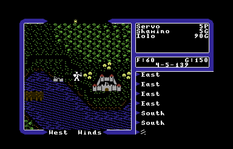 Ultima V: Warriors of Destiny Commodore 64 Screenshot: Here's the castle where Lord British lives...