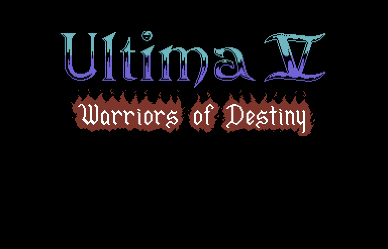 Ultima V: Warriors of Destiny Commodore 64 Screenshot: Title screen.