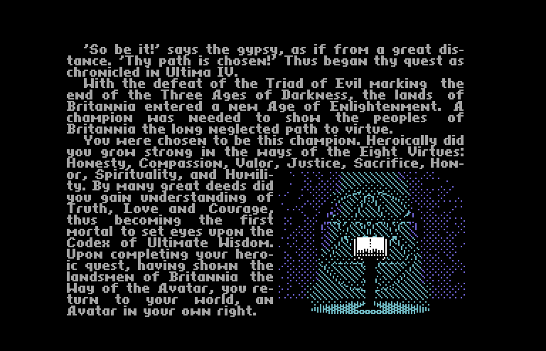 Ultima V: Warriors of Destiny Commodore 64 Screenshot: So be it...your character is set!