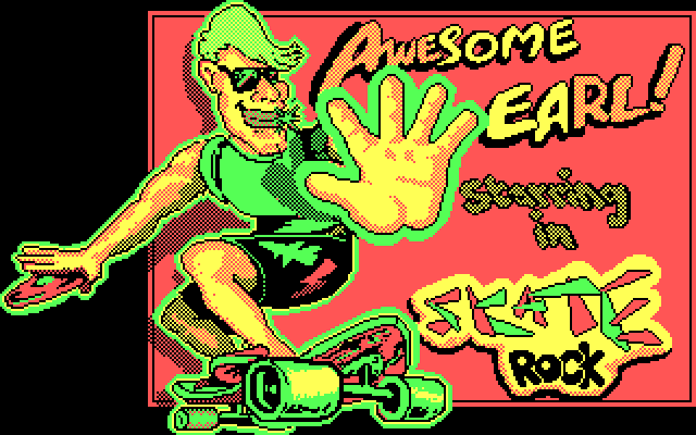 Awesome Earl in SkateRock IBM PC/Compatibles Screenshot: Title screen.