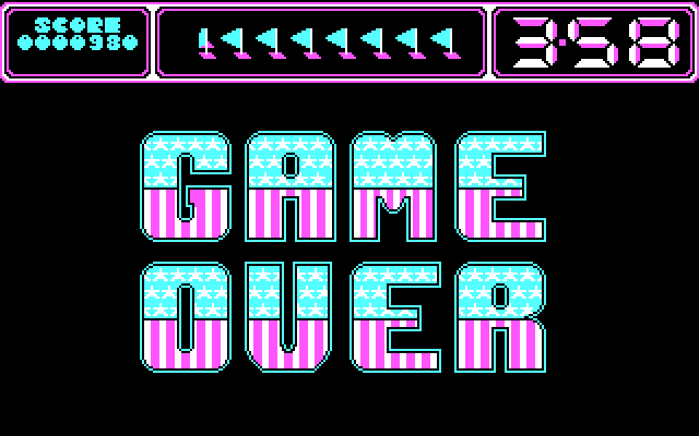 Awesome Earl in SkateRock IBM PC/Compatibles Screenshot: Game over.