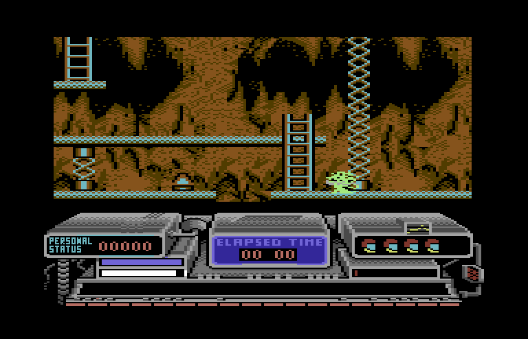 Baal Commodore 64 Screenshot: Don't touch that zig-zag shaped energy field! It causes you to explode...