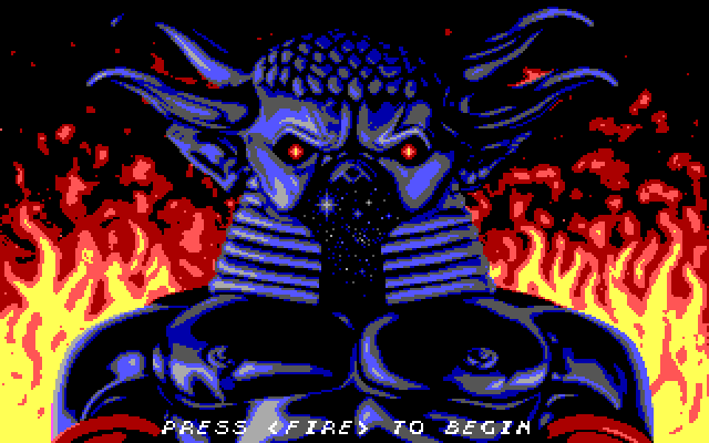 Baal IBM PC/Compatibles Screenshot: Press fire button to begin the game.