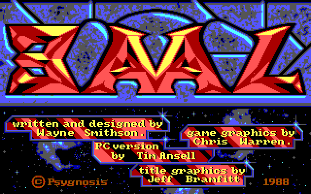 Baal IBM PC/Compatibles Screenshot: Title screen.