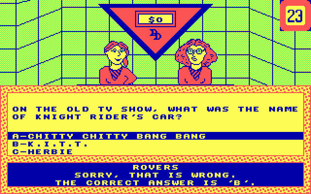 Double Dare IBM PC/Compatibles Screenshot: Oops, that was a wrong response...