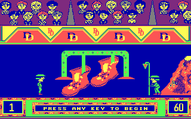 Double Dare IBM PC/Compatibles Screenshot: Beginning of the obstacle course.