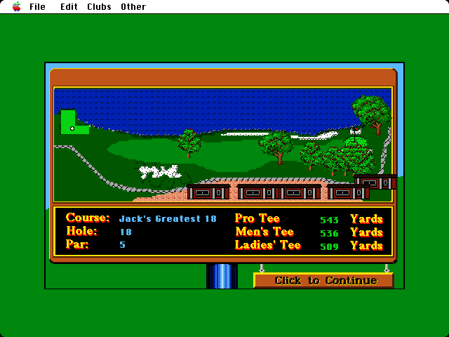 Jack Nicklaus' Greatest 18 Holes of Major Championship Golf Macintosh Screenshot: The famous at 18th at Pebble Beach!