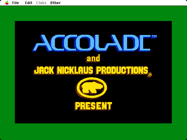 Jack Nicklaus' Greatest 18 Holes of Major Championship Golf Macintosh Screenshot: Accolade presents...