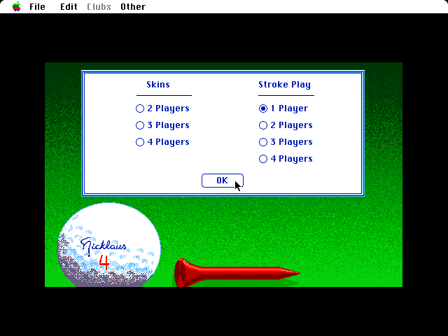 Jack Nicklaus' Greatest 18 Holes of Major Championship Golf Macintosh Screenshot: How many players?