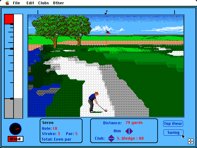 Jack Nicklaus' Greatest 18 Holes of Major Championship Golf Macintosh Screenshot: In the sand!