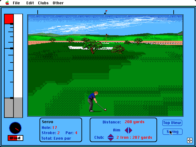 Jack Nicklaus' Greatest 18 Holes of Major Championship Golf Macintosh Screenshot: In the fairway with the green in sight...
