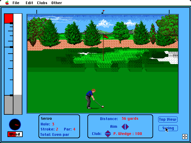 Jack Nicklaus' Greatest 18 Holes of Major Championship Golf Macintosh Screenshot: Chipping to the green...