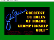 Jack Nicklaus' Greatest 18 Holes of Major Championship Golf for Macintosh - Title screen.