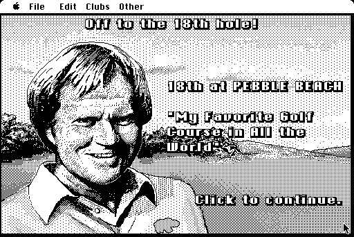 Jack Nicklaus' Greatest 18 Holes of Major Championship Golf Macintosh Screenshot: Time for the famous 18th hole at Pebble Beach!