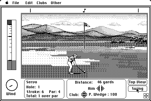 Jack Nicklaus' Greatest 18 Holes of Major Championship Golf Macintosh Screenshot: A short chip to the green...