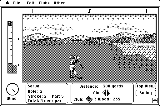 Jack Nicklaus' Greatest 18 Holes of Major Championship Golf Macintosh Screenshot: Driving from the fairway...