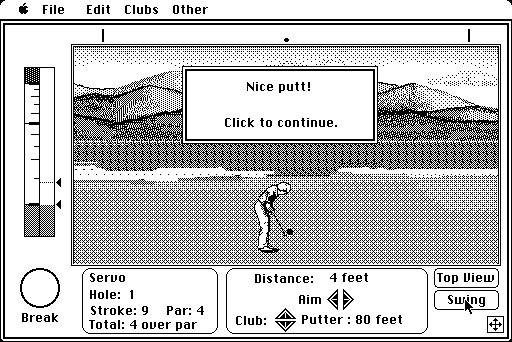 Jack Nicklaus' Greatest 18 Holes of Major Championship Golf Macintosh Screenshot: Nice putt!