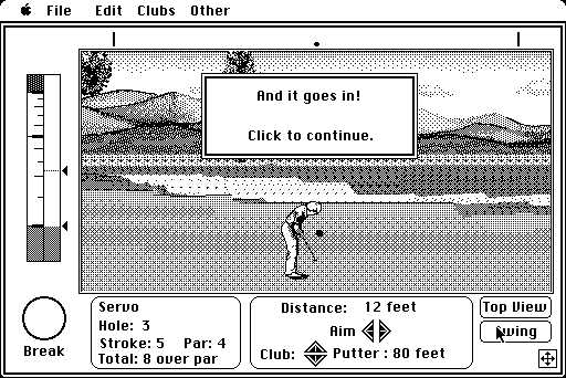 Jack Nicklaus' Greatest 18 Holes of Major Championship Golf Macintosh Screenshot: And it's in the hole!