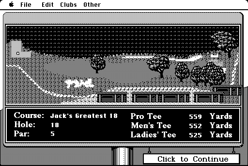 Jack Nicklaus' Greatest 18 Holes of Major Championship Golf Macintosh Screenshot: Overhead view of Pebble Beach.