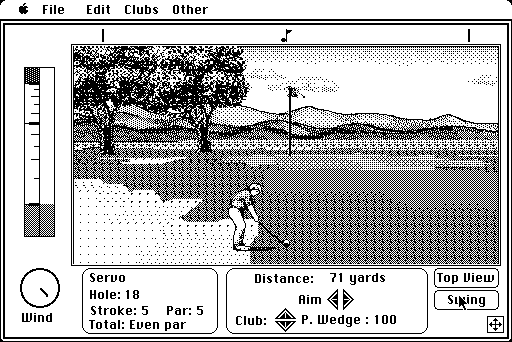 Jack Nicklaus' Greatest 18 Holes of Major Championship Golf Macintosh Screenshot: Almost landed in the sand!