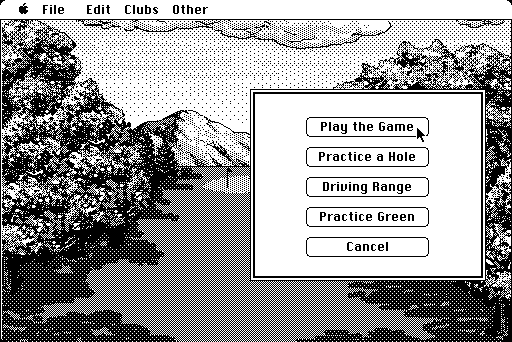 Jack Nicklaus' Greatest 18 Holes of Major Championship Golf Macintosh Screenshot: The main menu.