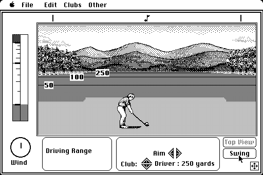 Jack Nicklaus' Greatest 18 Holes of Major Championship Golf Macintosh Screenshot: Practice at the driving range.