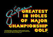 Jack Nicklaus' Greatest 18 Holes of Major Championship Golf for Amstrad CPC - Title screen.