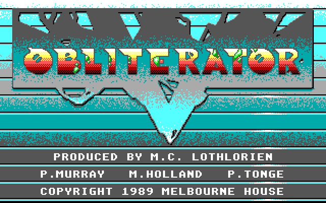 Obliterator IBM PC/Compatibles Screenshot: Title screen.