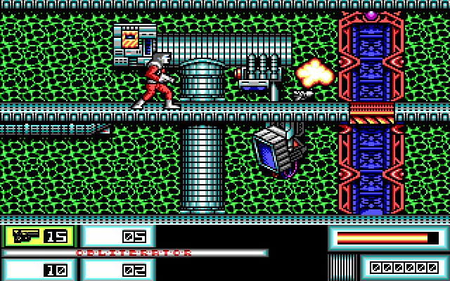 Obliterator IBM PC/Compatibles Screenshot: Avoid the floating fire...